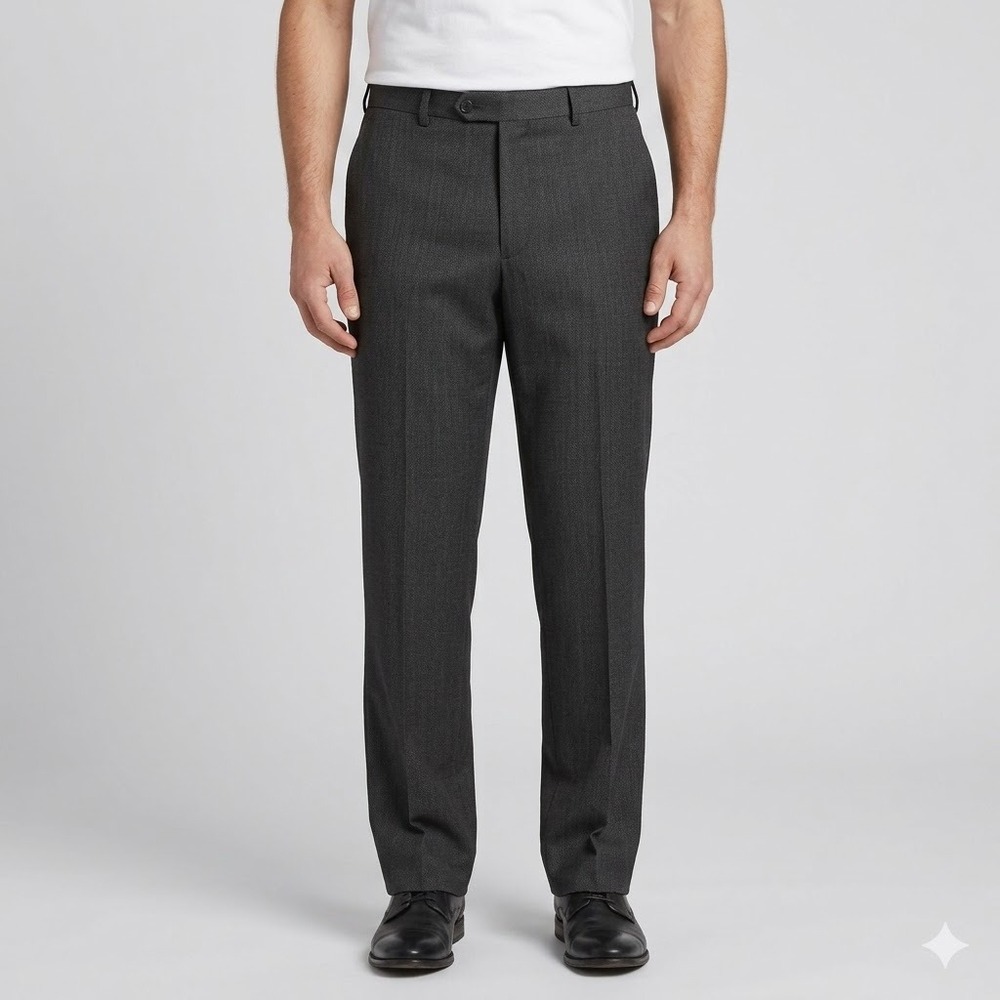 Linea Naturale Luxe Dress Pants‎ 100% Wool Made in Italy 32 Charcoal